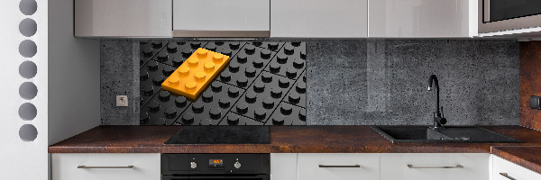 Kitchen splashback Lego bricks