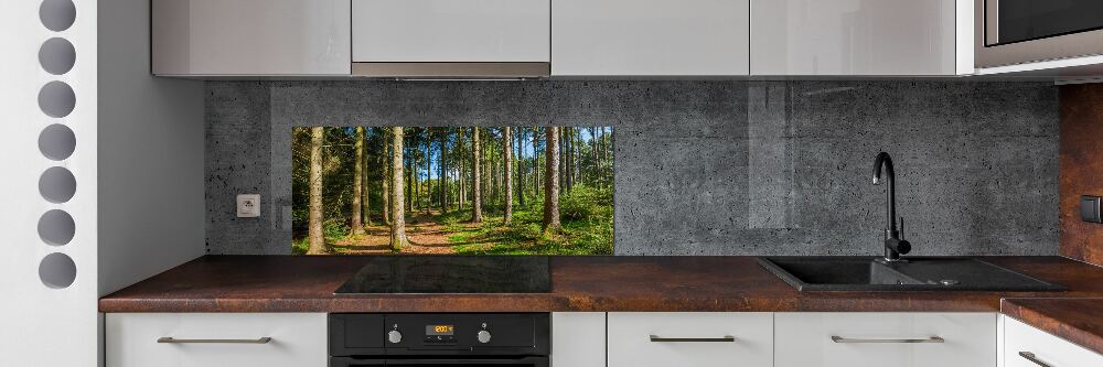 Cooker splashback Panorama of the forest