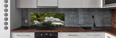 Kitchen splashback White wolves rock