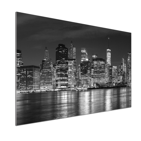 Glass splashback Manhattan at night