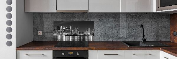 Glass splashback Manhattan at night