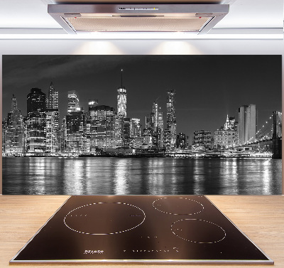 Glass splashback Manhattan at night