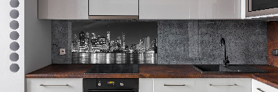 Glass splashback Manhattan at night