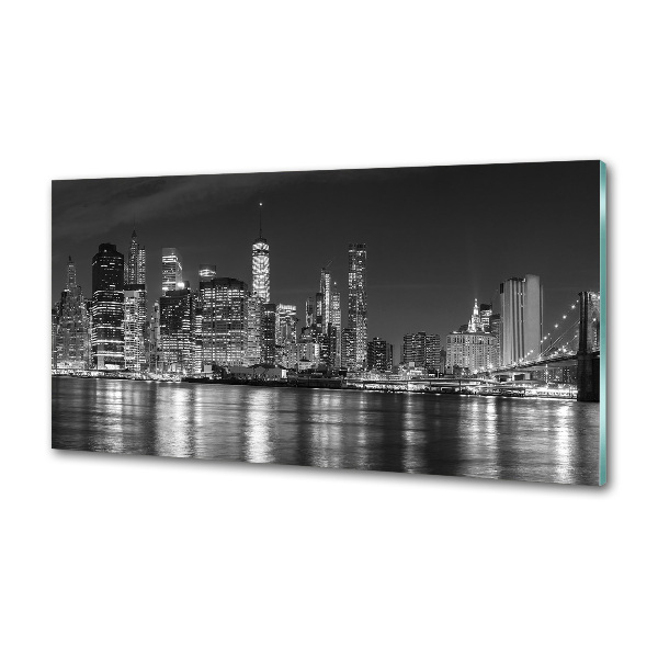 Glass splashback Manhattan at night