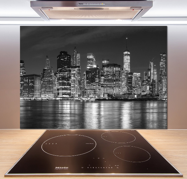 Glass splashback Manhattan at night