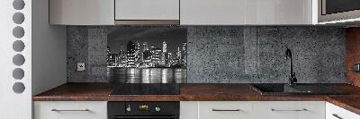 Glass splashback Manhattan at night