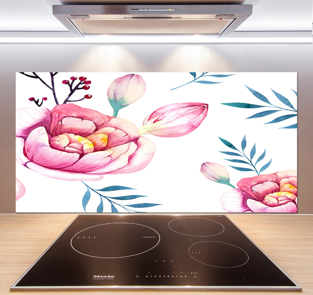 Kitchen splashback Floral pattern