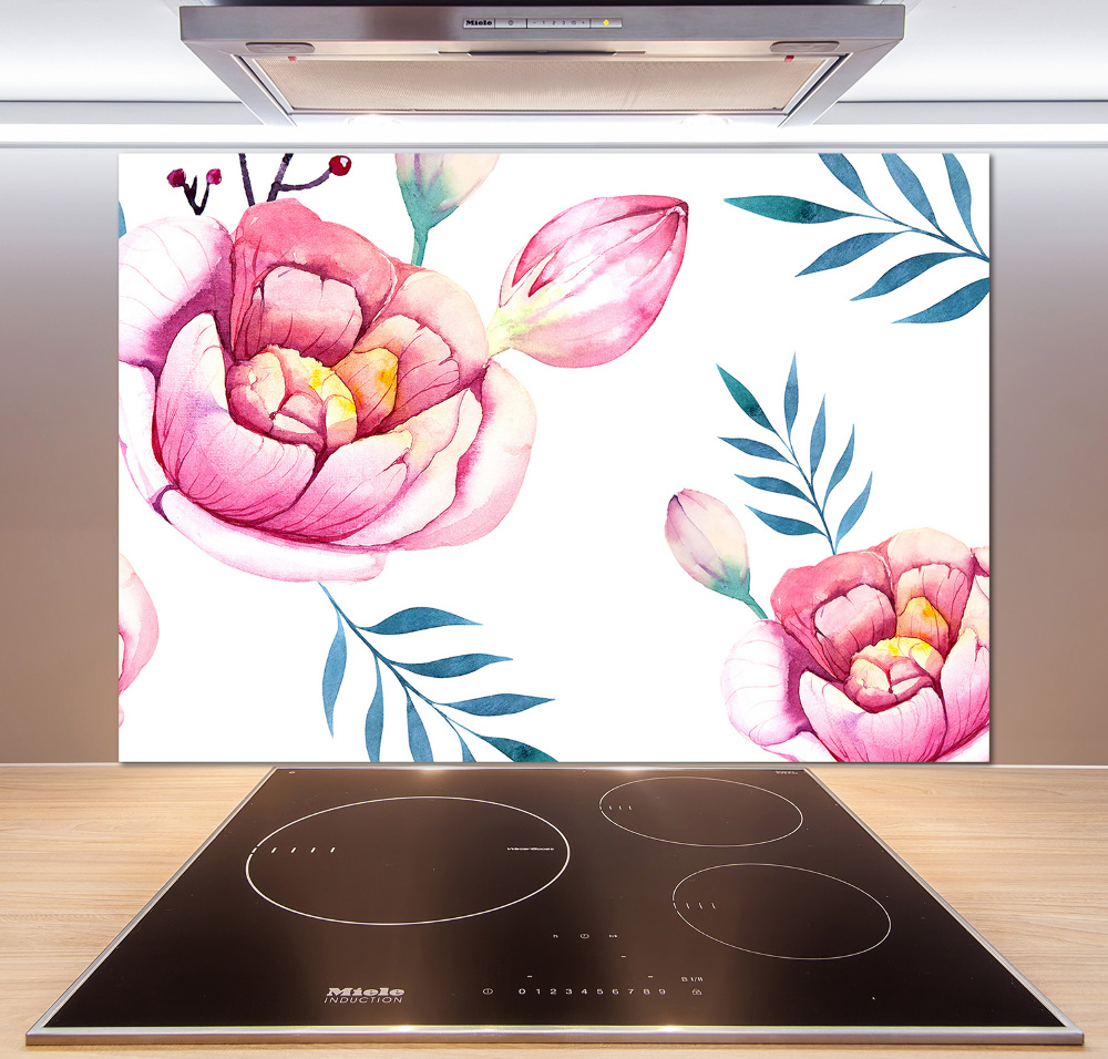 Kitchen splashback Floral pattern