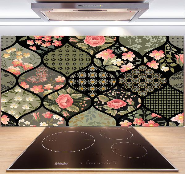 Kitchen splashback Floral pattern