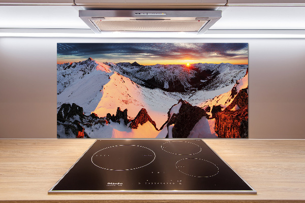 Cooker splashback Mountains in winter