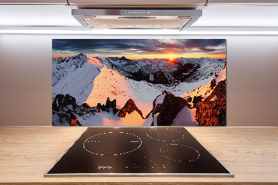 Cooker splashback Mountains in winter