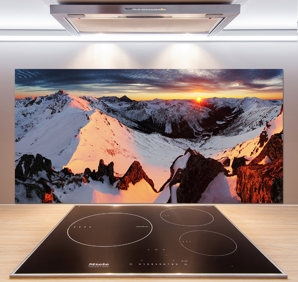 Cooker splashback Mountains in winter