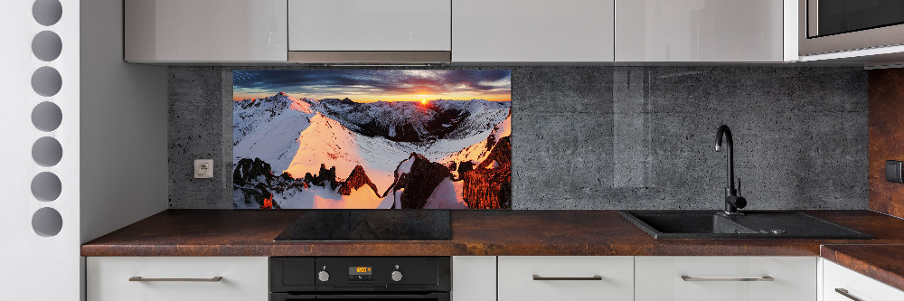 Cooker splashback Mountains in winter