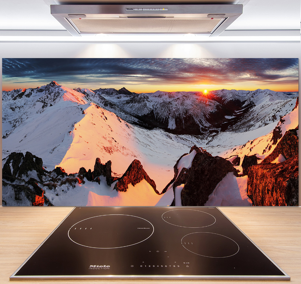 Cooker splashback Mountains in winter