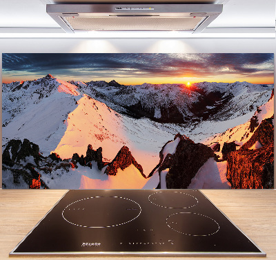 Cooker splashback Mountains in winter