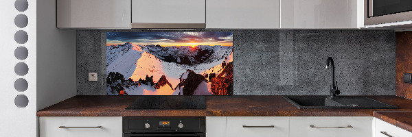 Cooker splashback Mountains in winter