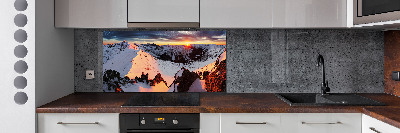 Cooker splashback Mountains in winter