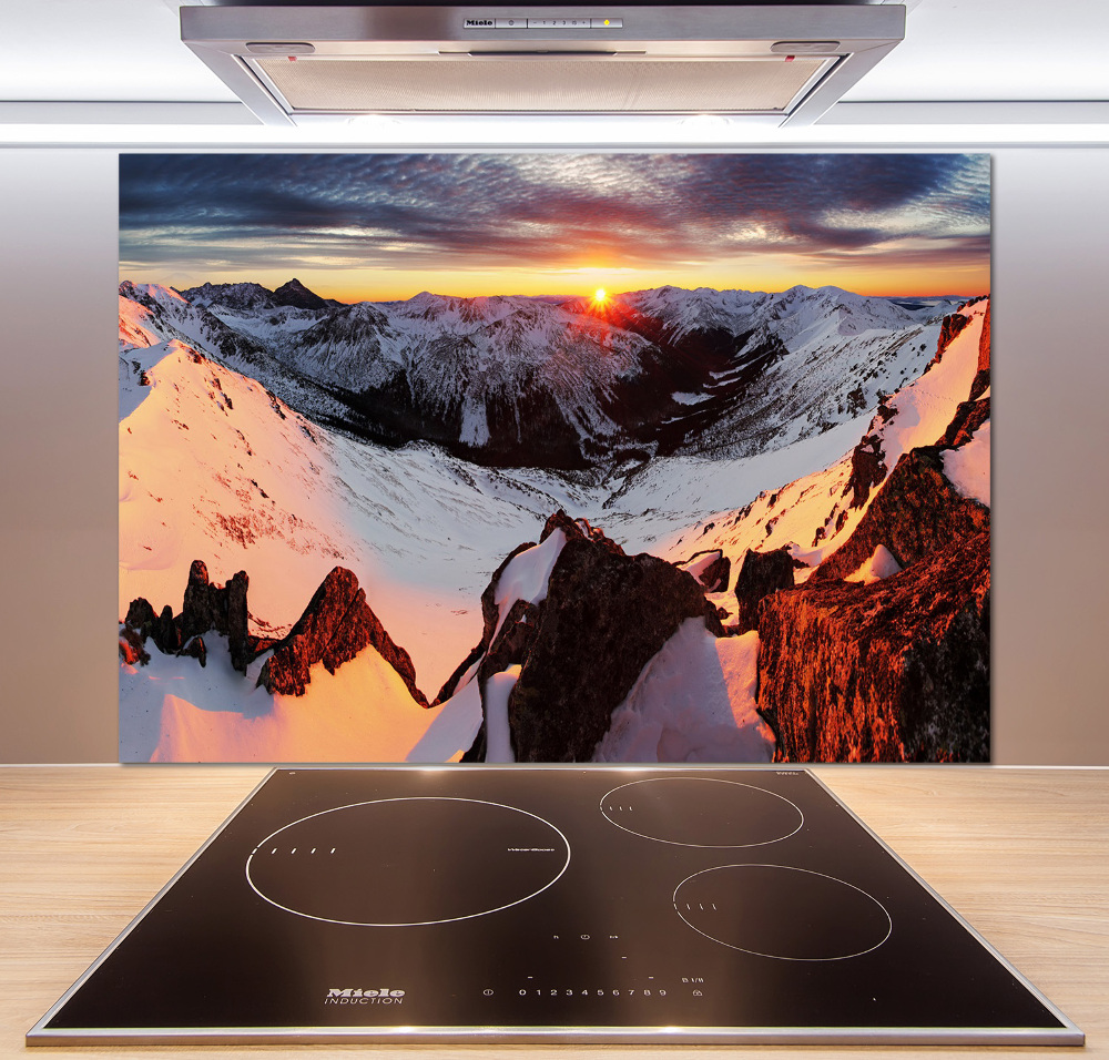 Cooker splashback Mountains in winter