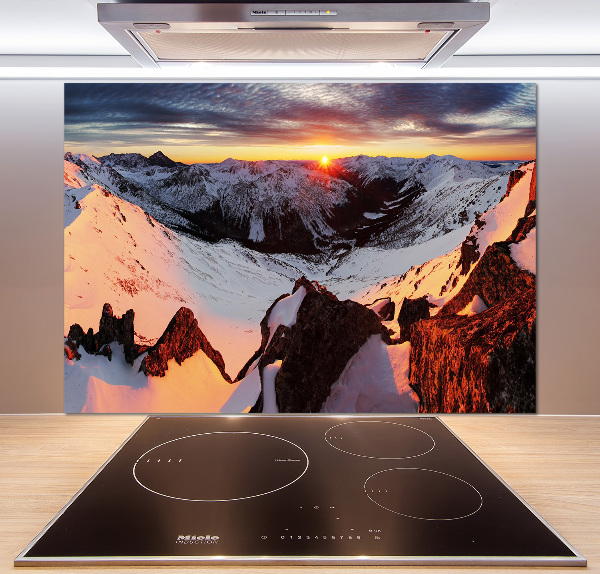 Cooker splashback Mountains in winter