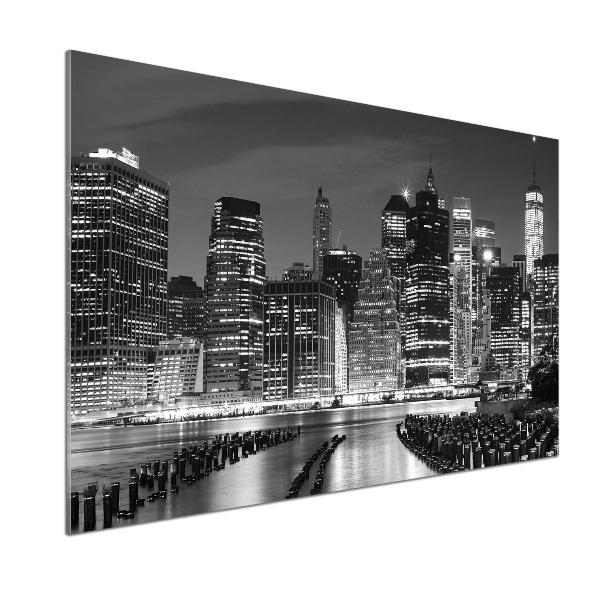 Kitchen wall panels Manhattan at night