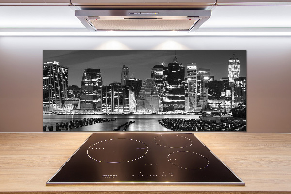 Kitchen wall panels Manhattan at night