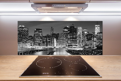 Kitchen wall panels Manhattan at night