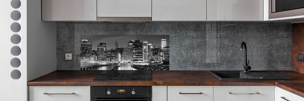 Kitchen wall panels Manhattan at night