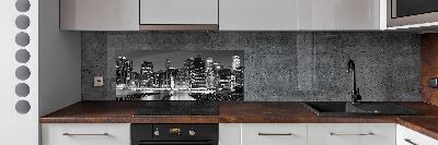 Kitchen wall panels Manhattan at night