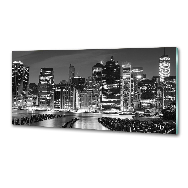 Kitchen wall panels Manhattan at night