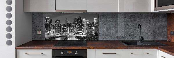 Kitchen wall panels Manhattan at night