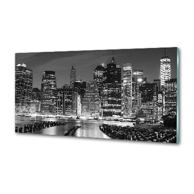 Kitchen wall panels Manhattan at night