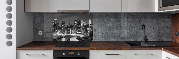 Kitchen wall panels Manhattan at night