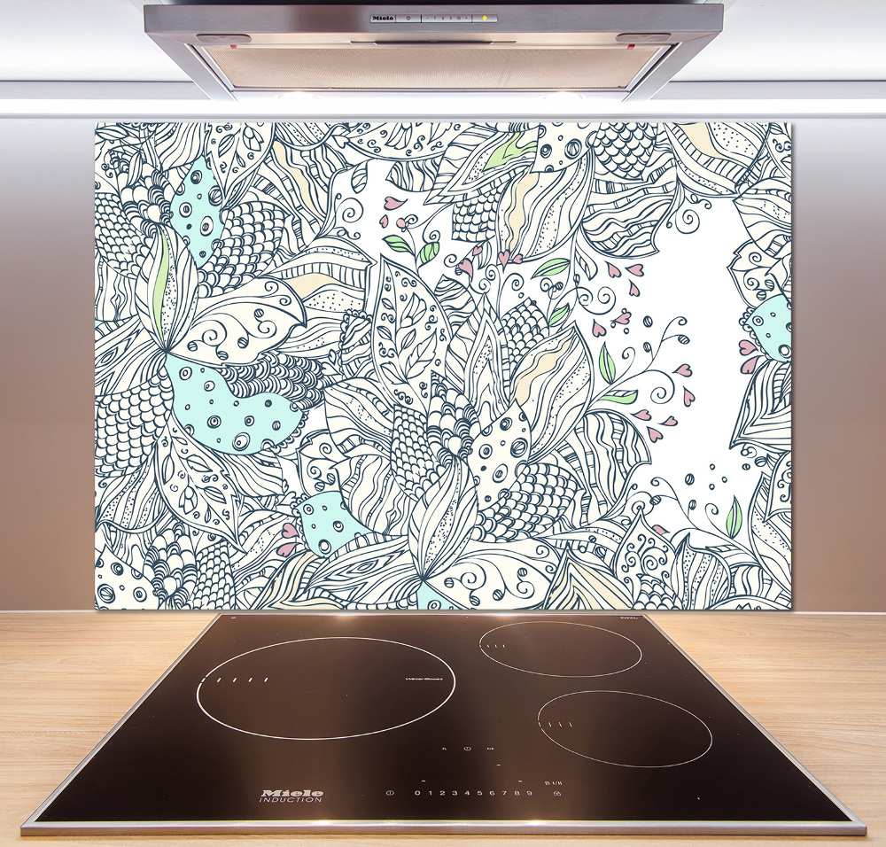 Kitchen splashback Floral pattern