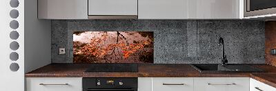 Cooker splashback Leaves on the water