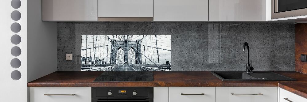 Glass splashback Brooklyn bridge