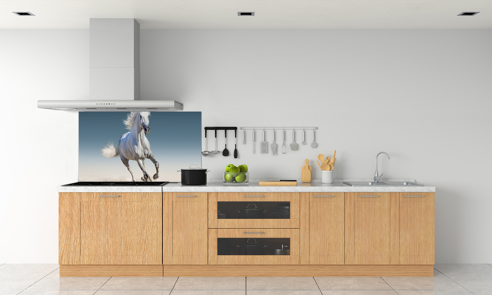 Cooker splashback White horse at a gallop