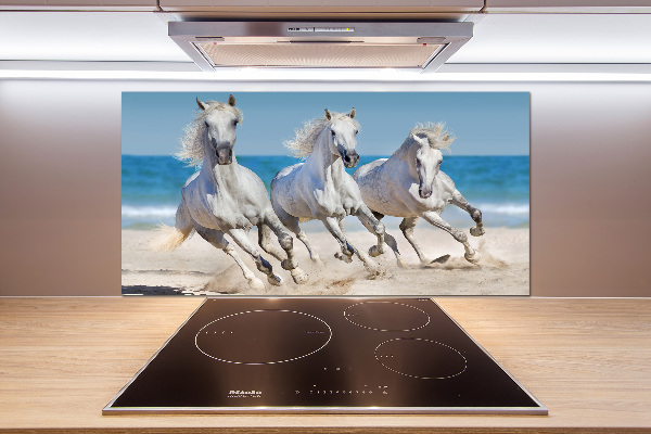 Cooker splashback White horses beach