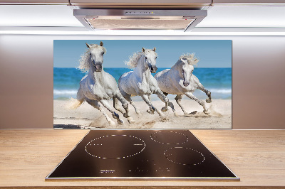 Cooker splashback White horses beach