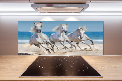 Cooker splashback White horses beach