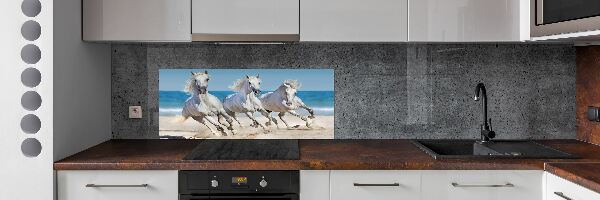 Cooker splashback White horses beach