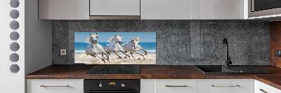 Cooker splashback White horses beach