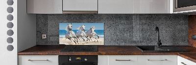 Cooker splashback White horses beach