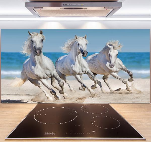 Cooker splashback White horses beach