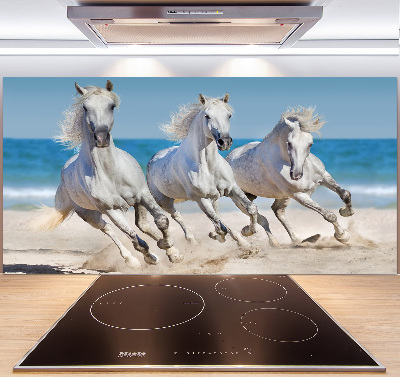 Cooker splashback White horses beach