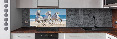 Cooker splashback White horses beach