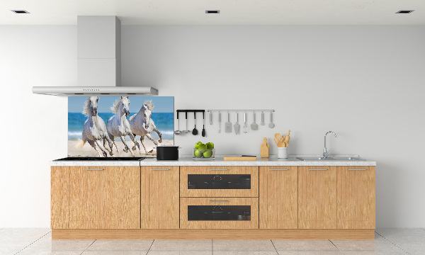 Cooker splashback White horses beach