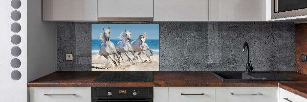 Cooker splashback White horses beach