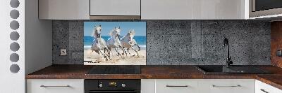 Cooker splashback White horses beach