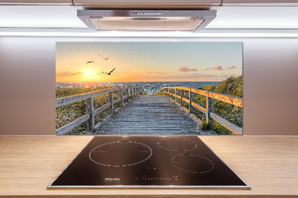 Cooker splashback Path to the beach