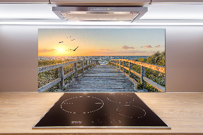 Cooker splashback Path to the beach